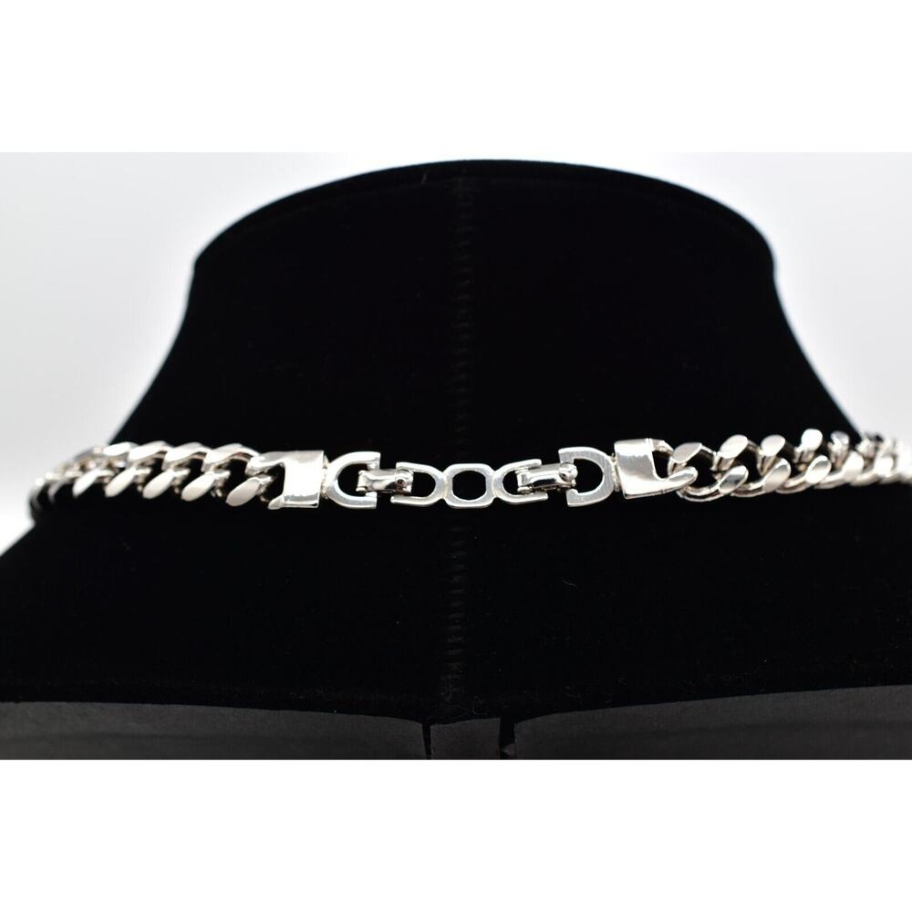 Christian Dior Vintage Crystal Collar Necklace Silver Gold Signed 1960s BinBJ - Picture 6 of 12
